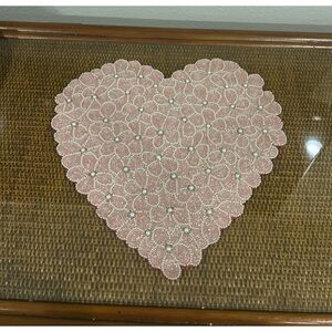Cupcakes and Cashmere Heart shaped PLACEMAT CHARGER Beads Pearls